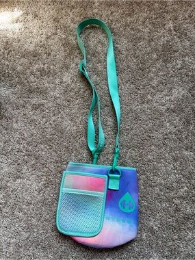 Hydro Flask Teal Strap Multicolor Pastel Crossbody Pouch